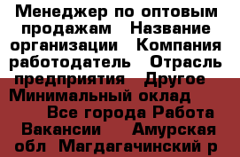 Менеджер по оптовым продажам › Название организации ­ Компания-работодатель › Отрасль предприятия ­ Другое › Минимальный оклад ­ 25 000 - Все города Работа » Вакансии   . Амурская обл.,Магдагачинский р-н